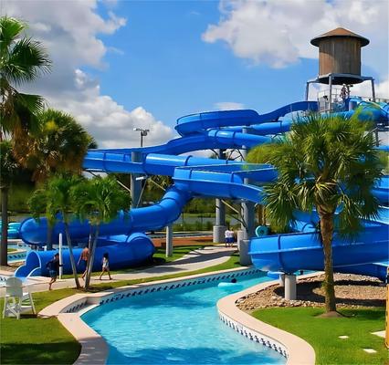 Хорошая цена. Commercial Fiberglass Water Park Slide with 6-8mm Thickness and Over 10 Years Service Life Ending with Pool онлайн