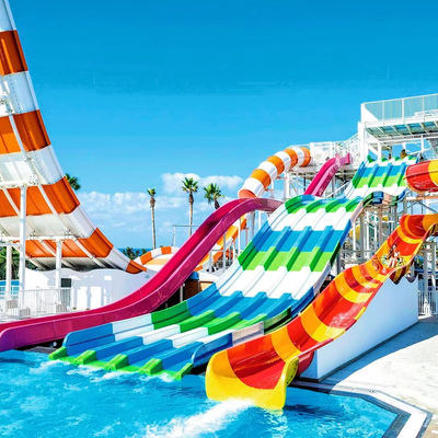 Хорошая цена. Non-Inflatable Fiberglass Water Slide with 10 Years Service Life Ending with Pool for Kids and Adults онлайн