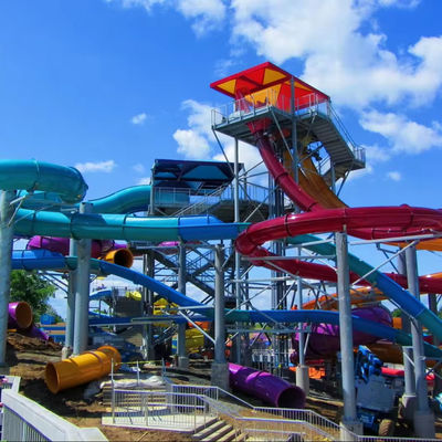 Хорошая цена. Fiberglass Water Park Slide with Pool End 6-8mm Thickness and Over 10 Years Service Life онлайн