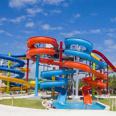 Хорошая цена. Customized Colorful or Customized Fiberglass Slide for Residential and Resort Hotel Water Parks онлайн