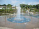 Сопла фонтана стиля кольца распыляют инжекторную трубку палубы бассейна парка верхнюю
