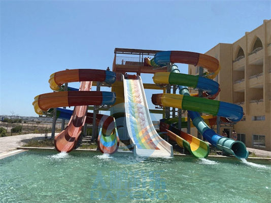 Комбинация водных горок стекла волокна парка Aqua гостиницы подгоняла