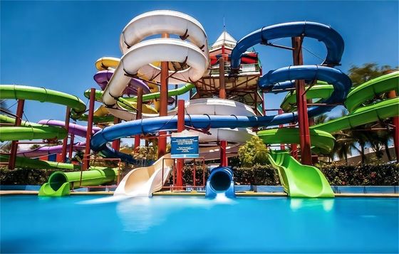 Хорошая цена. Детский водяной парк из стекловолокна Слайд Водяная игра на открытом воздухе Карнавалные аттракционы онлайн