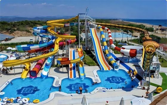 Коммерческий аквапарк бассейн Плавание Слайд из стекловолокна