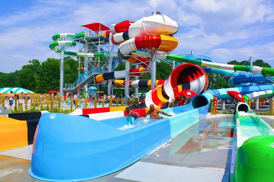 Наружная водная площадка игры стекловолокнистые горки для бассейна