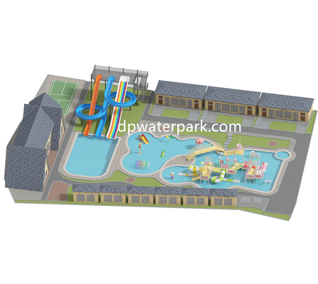 Хорошая цена. Hotel Aqua Park Design Fiberglass Water Play Equipment  Customized Resort Water Park Slides With Kids Play House онлайн