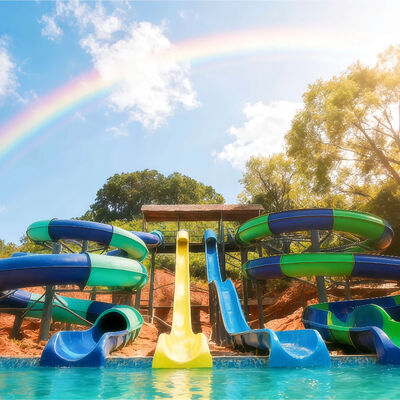 Хорошая цена. Открытый спиральный водный горкакомбинация стекловолокна Поездки Игры Использование для открытого семейного бассейна Аква-парк онлайн