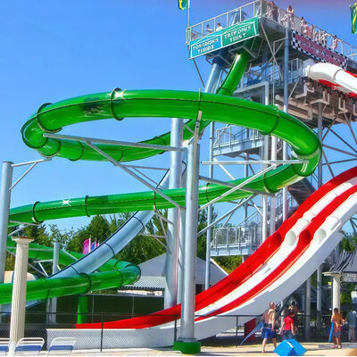 Amusement Water Slide Combination 8-10mm Fiberglass Color Customizable For Water Parks And Swimming Pools Lifespan Over 10+ Years Old