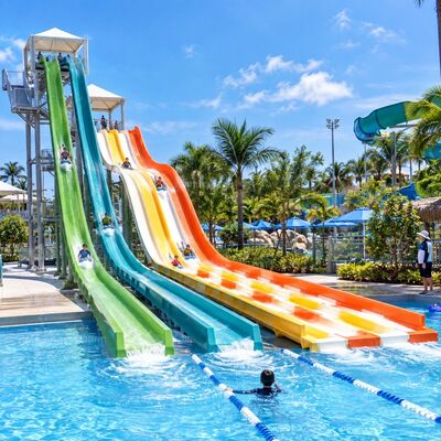 Rainbow Racer Water Slide Multi Lane Fiberglass Slide for Water Park